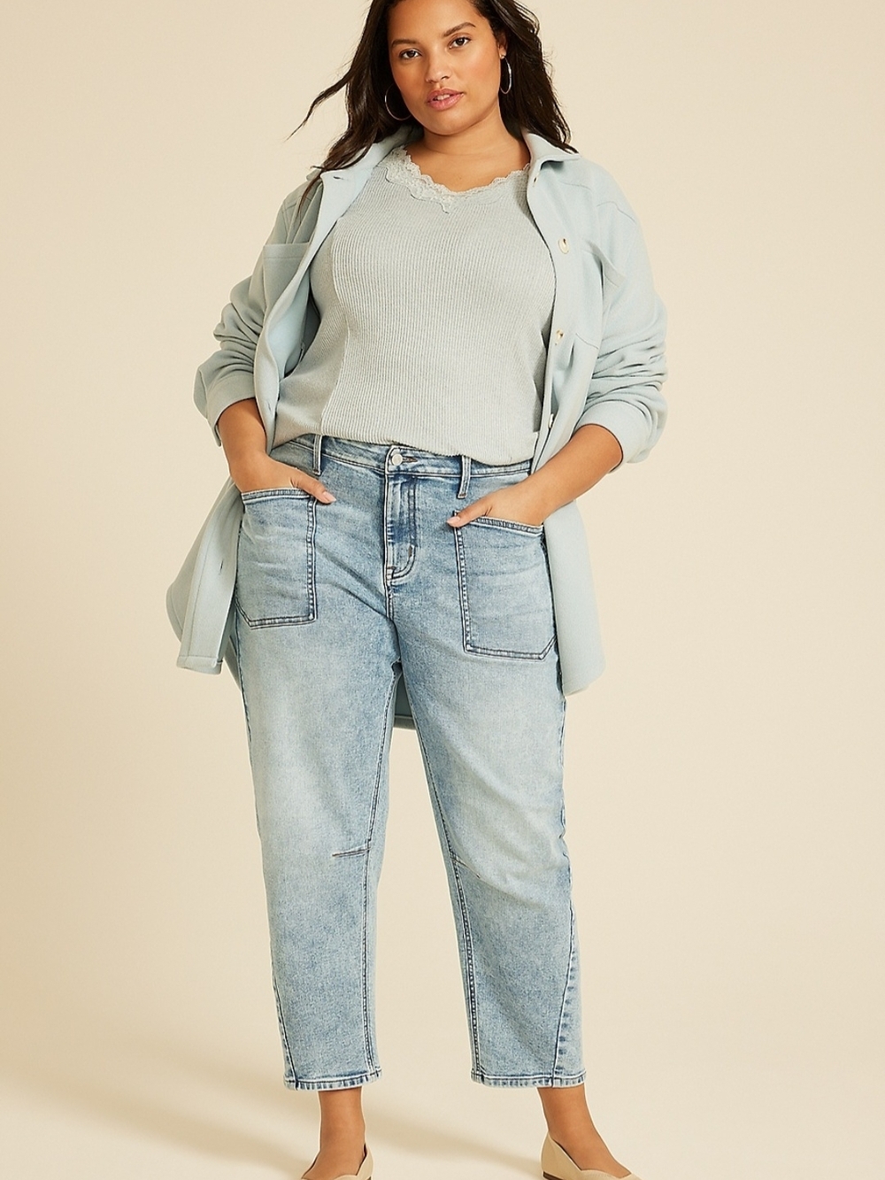 Maurices High Rise Barrel Jeans. Like New. Sz 16W